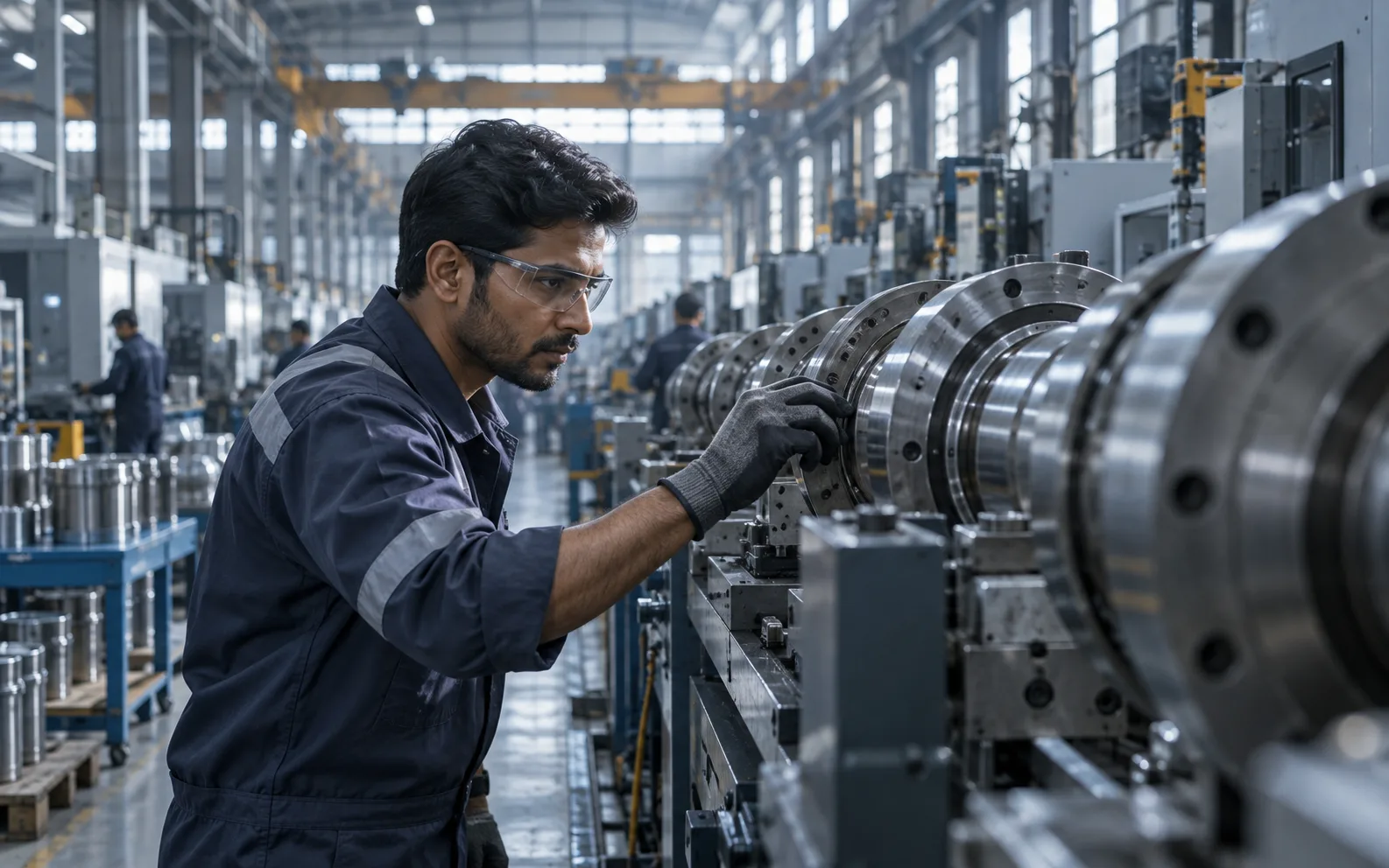 Machinery in a contemporary industrial factory
